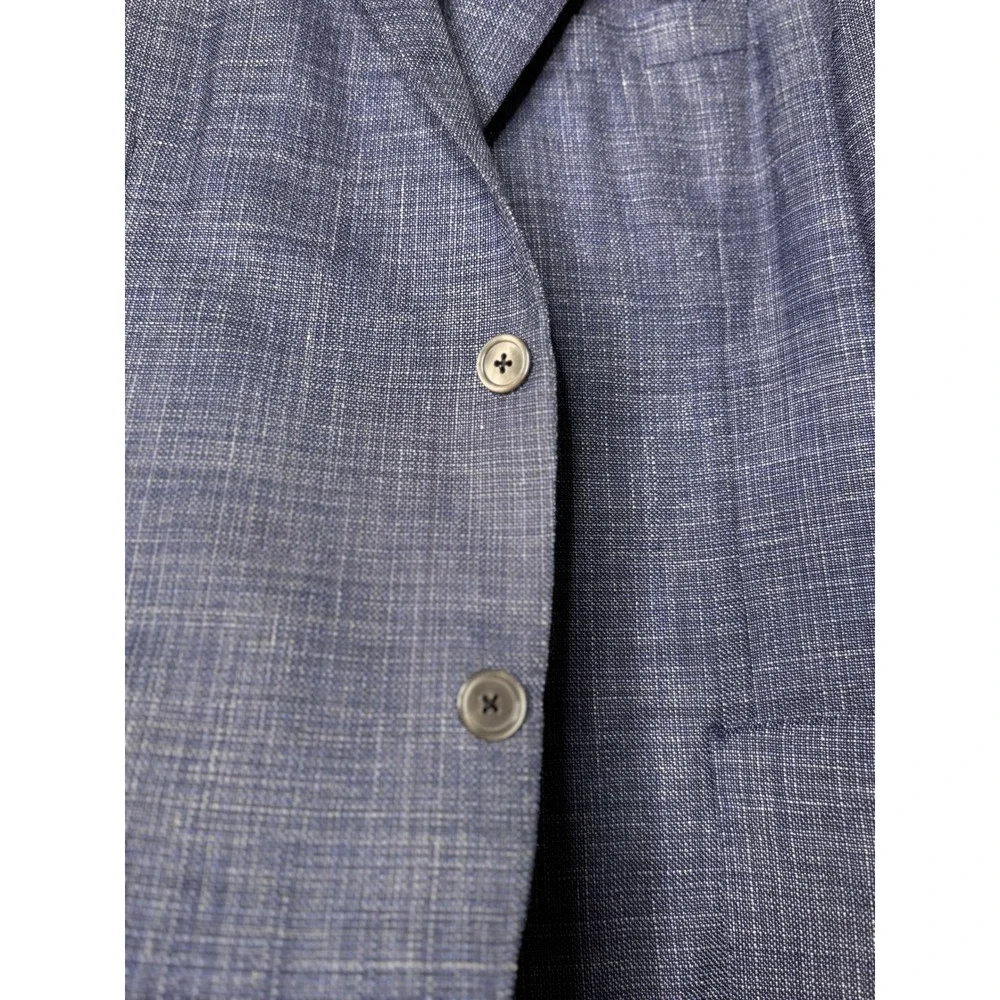 Samuelsohn Loro Piana Summertime Sport Coat Mens 42R Wool Silk Linen Blue